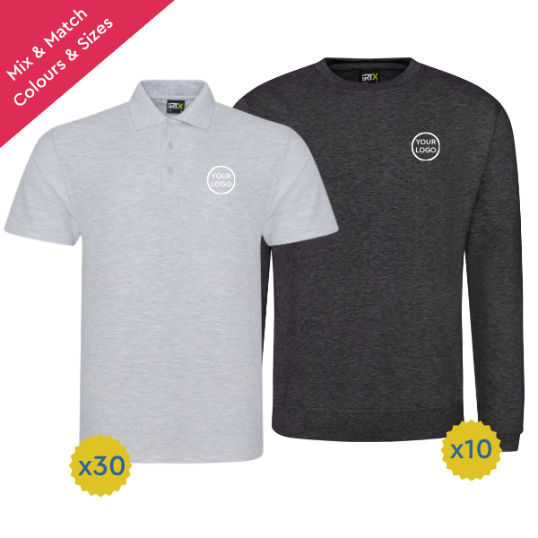 Essential Polo and Sweat Team Kit Bundle for 10