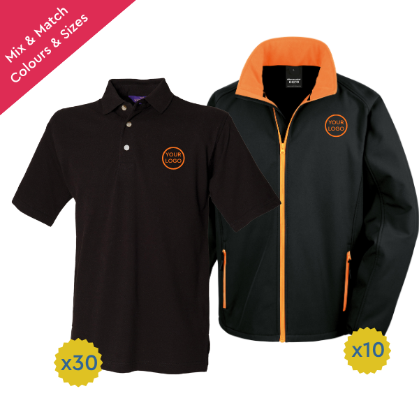 Premium Polo and Jacket Team Kit Bundle for 10