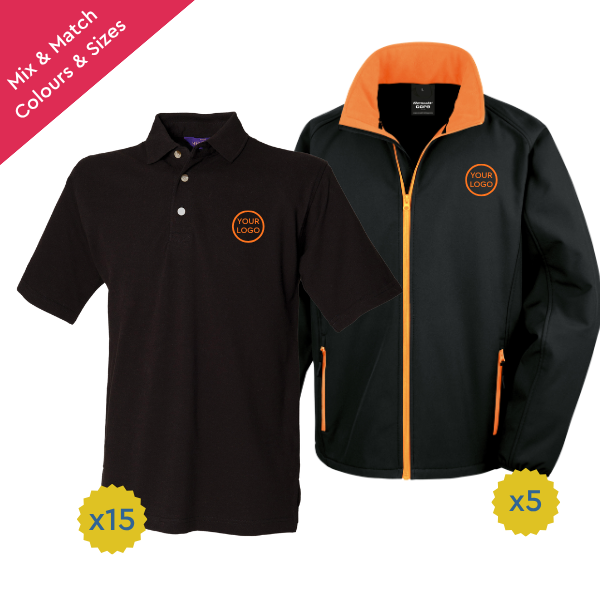 Premium Polo and Jacket Team Kit Bundle for 5