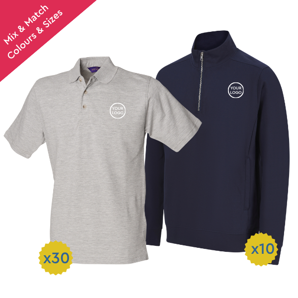 Premium Polo and Sweat Team Kit Bundle for 10