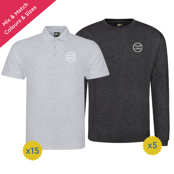 Essential Polo and Sweat Team Kit Bundle for 5