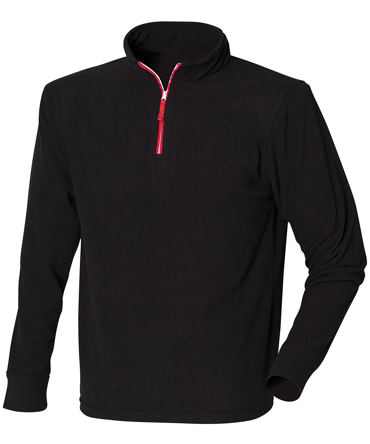 Finden + Hales ¼ zip long sleeve fleece piped