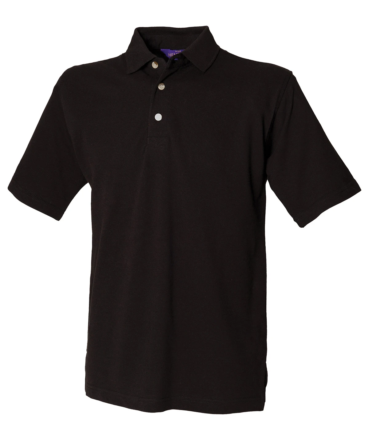 Henbury Classic cotton piqué polo with stand-up collar