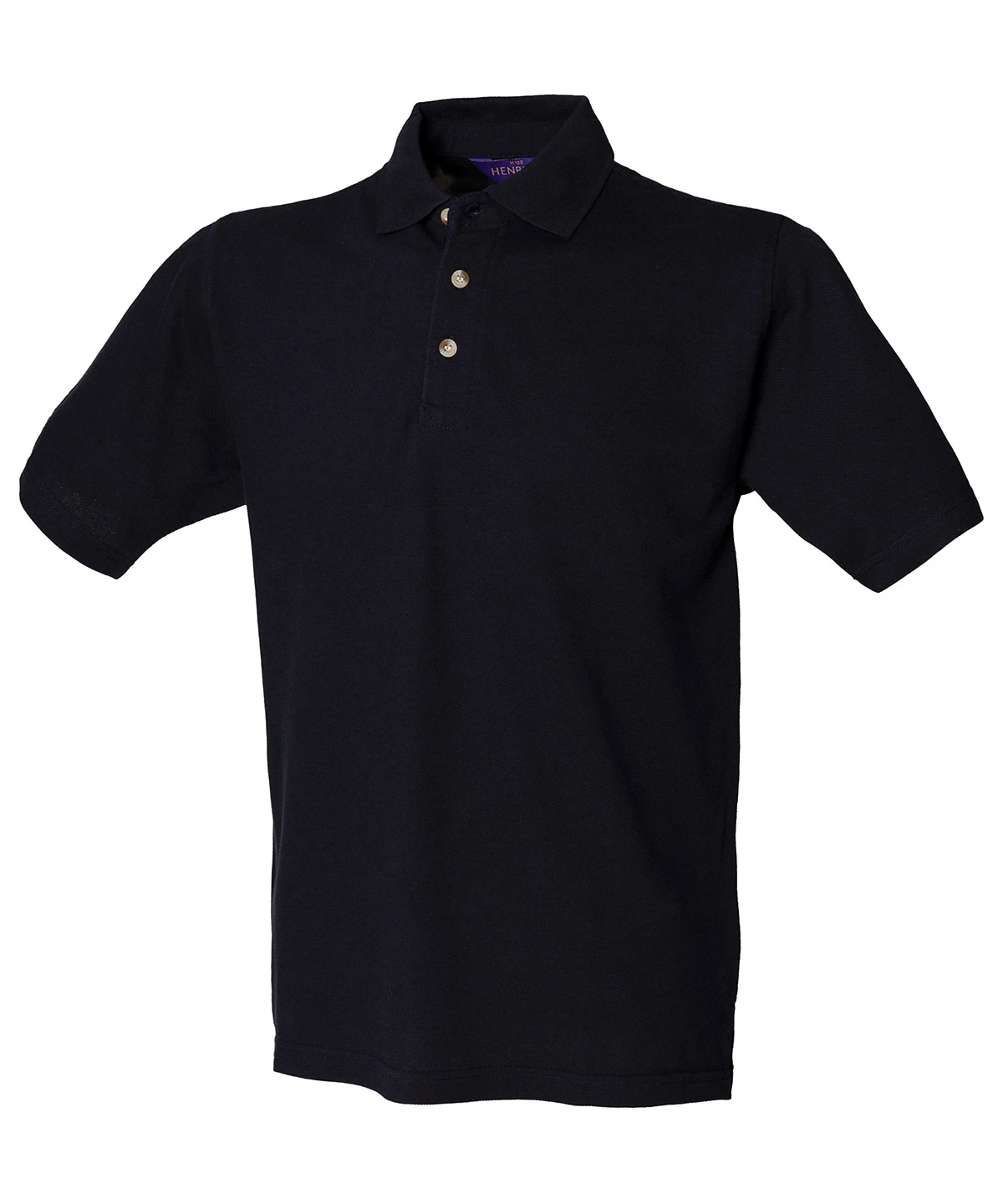 Henbury Classic cotton piqué polo with stand-up collar