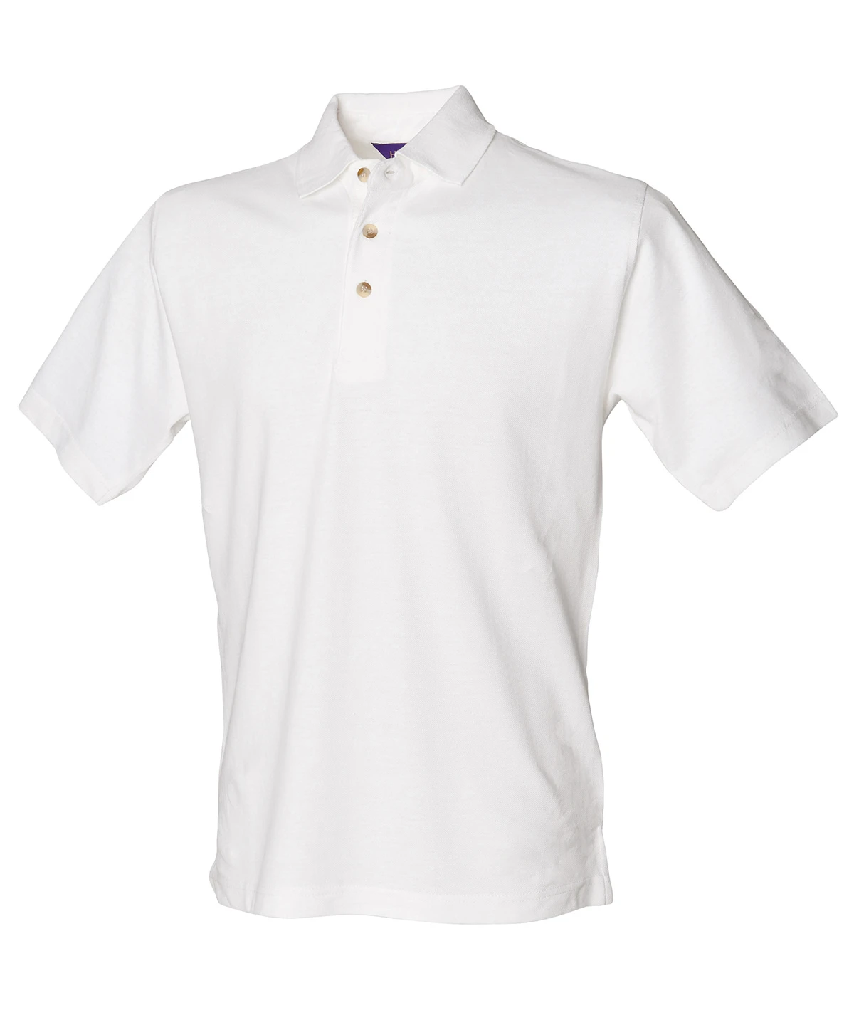 Henbury Classic cotton piqué polo with stand-up collar