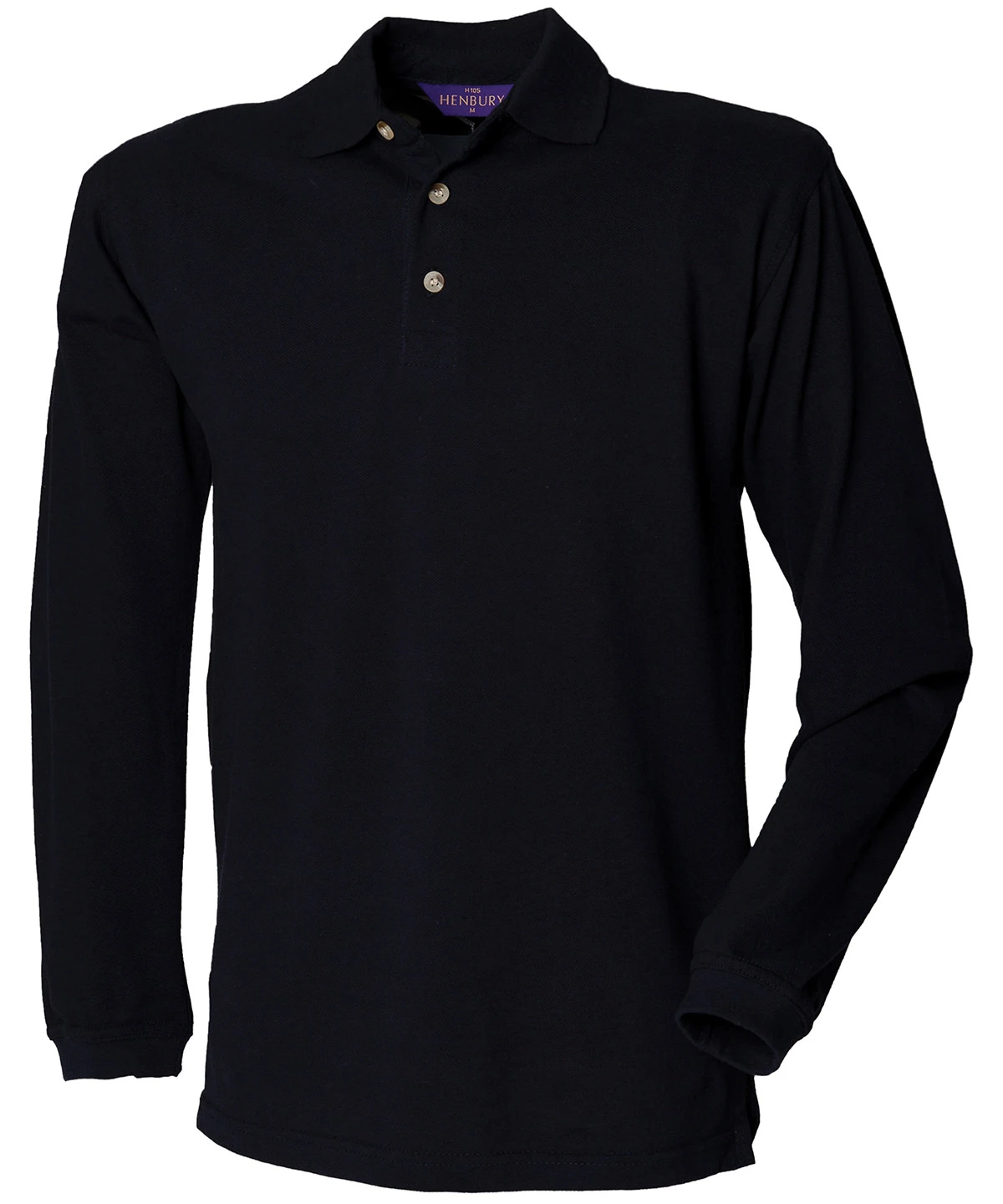 Henbury Long sleeve cotton polo shirt