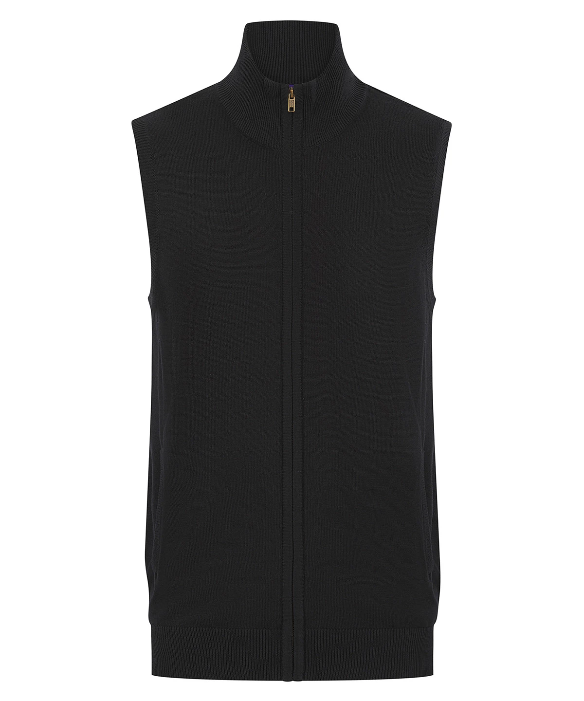 Henbury Sleeveless zip-through jumper