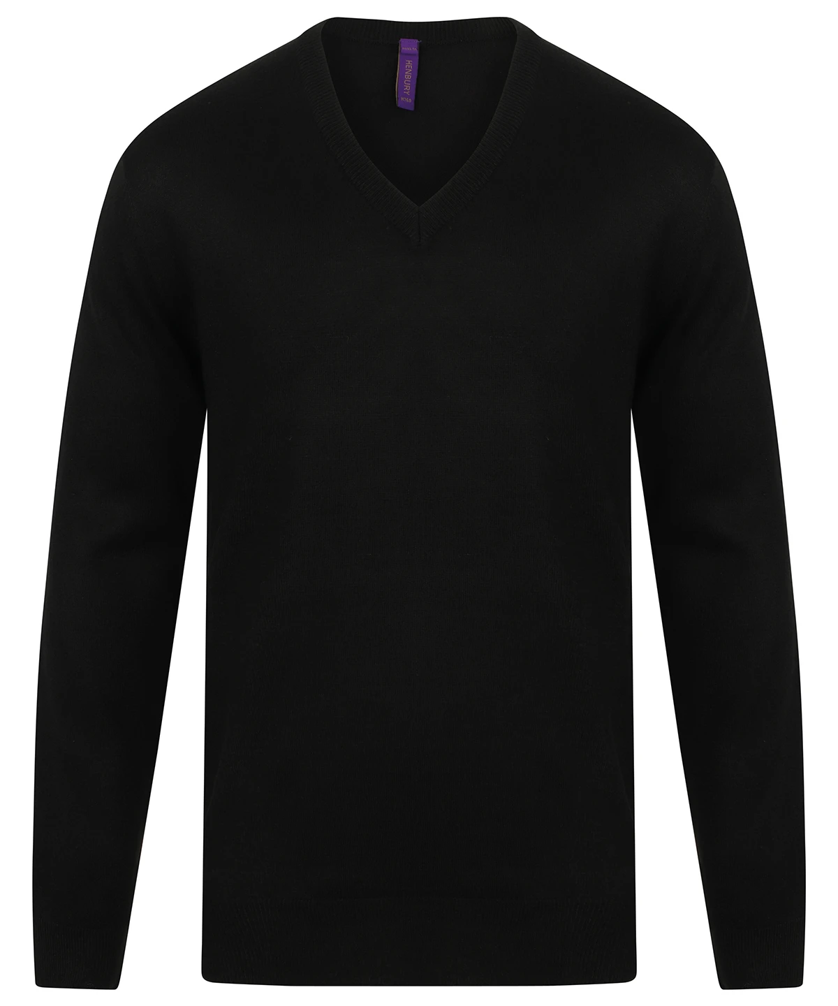 Henbury Cashmere touch acrylic v-neck jumper