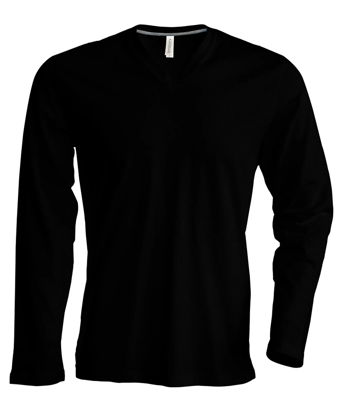 Kariban Men's long-sleeved V-neck T-shirt