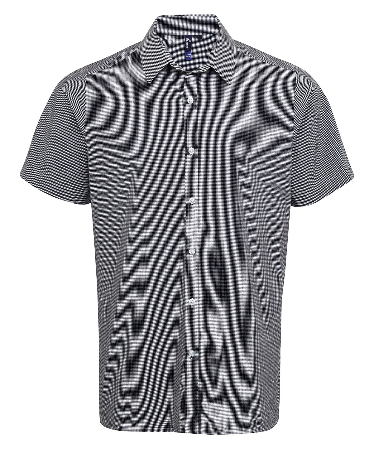 Premier Microcheck (Gingham) short sleeve cotton shirt