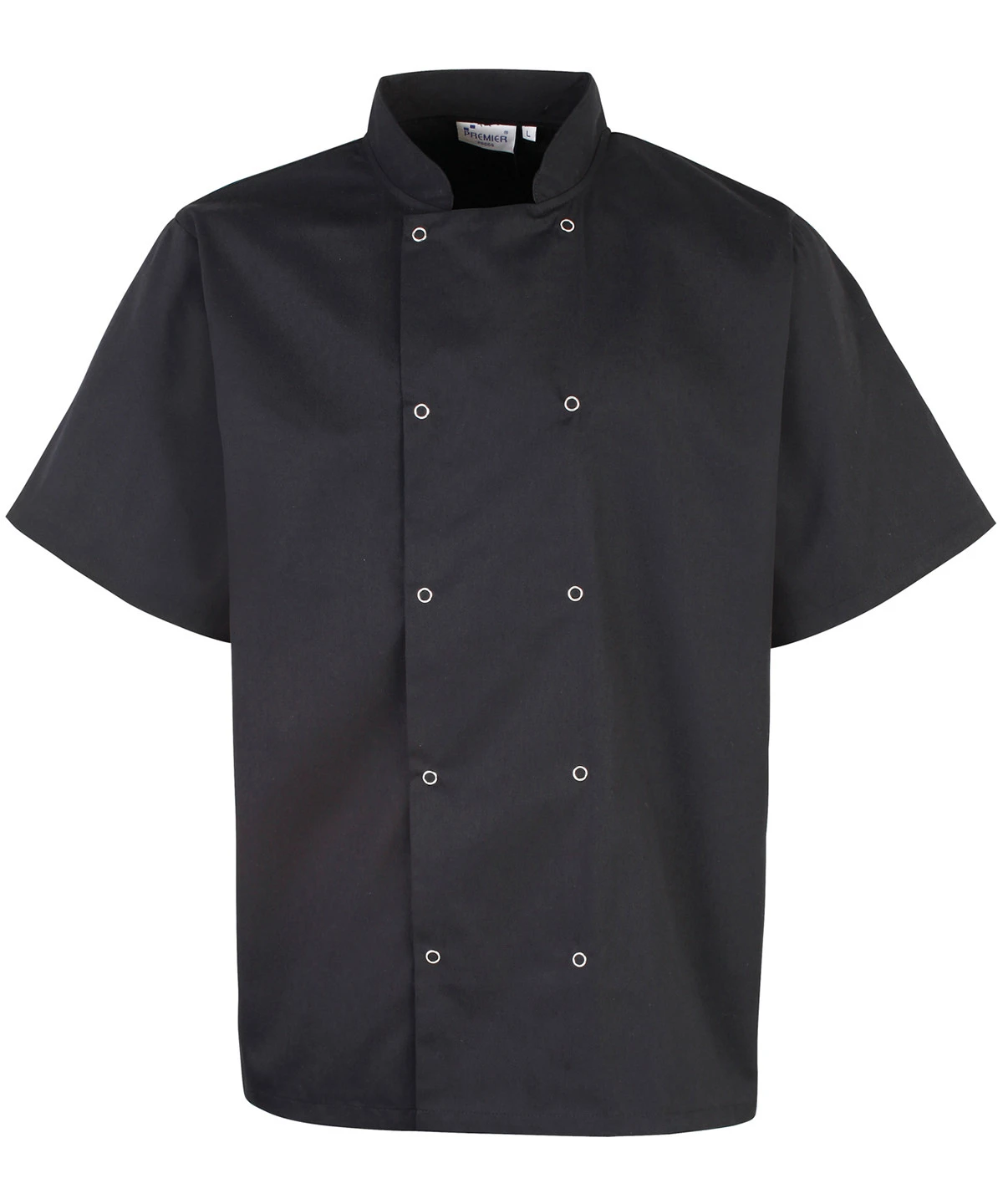 Premier Studded front short sleeve chef's jacket