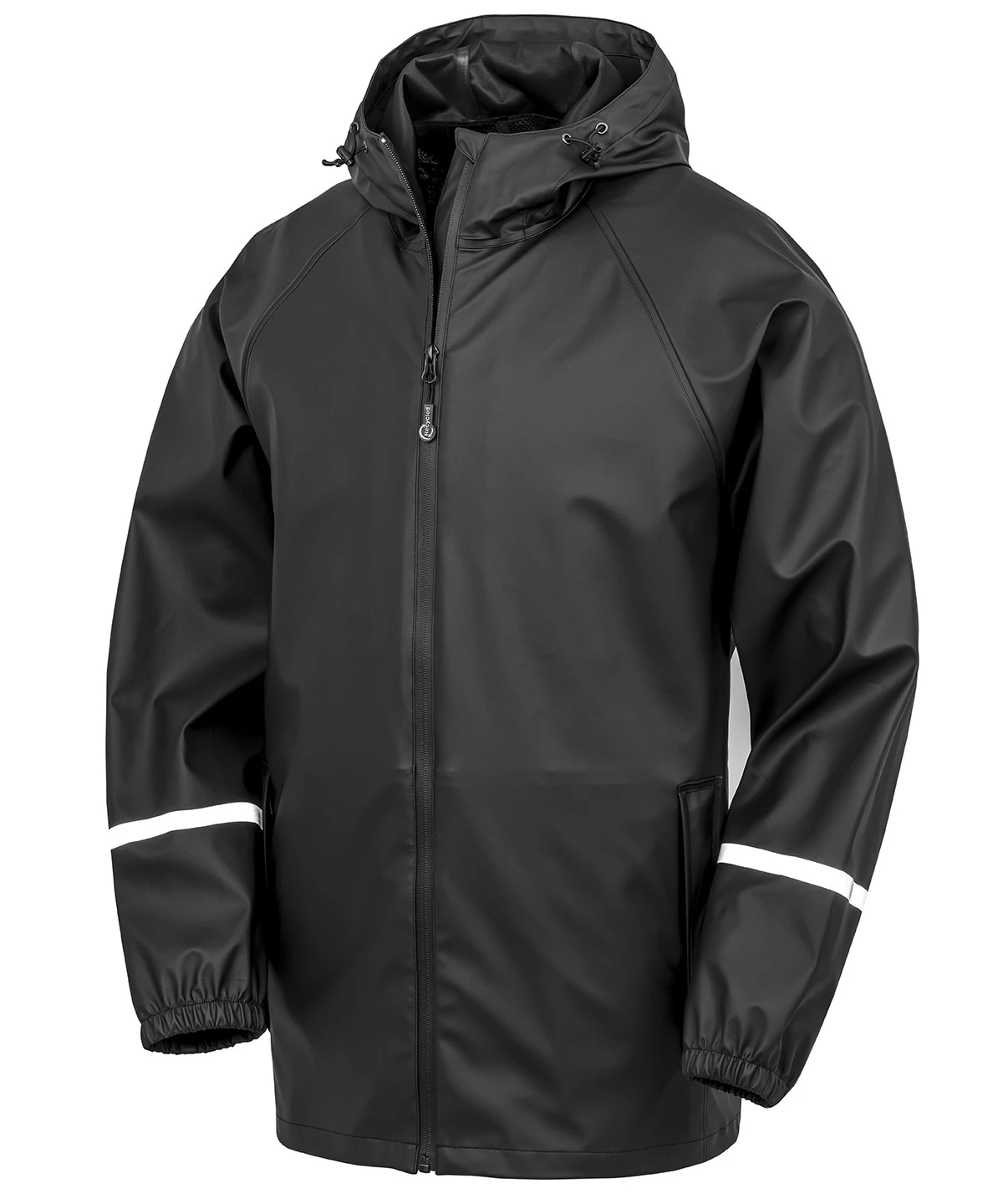 Result Recycled Prism PU waterproof jacket with reflective bands and recycled backing