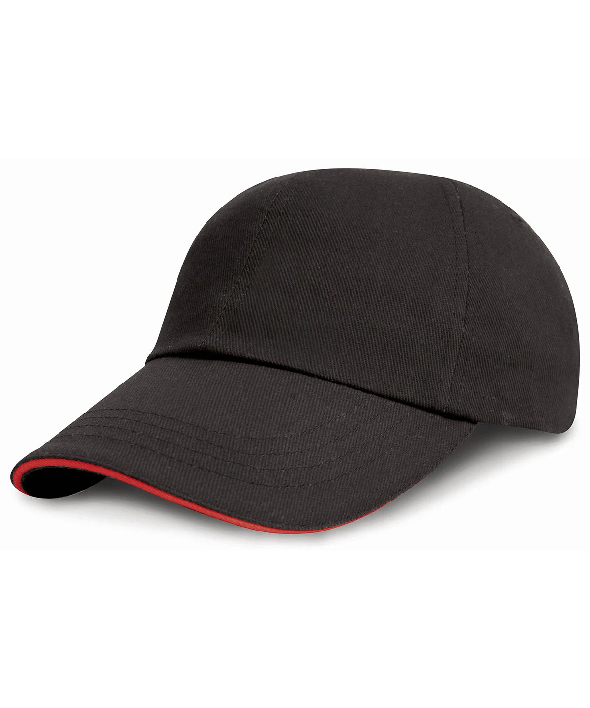 Result Headwear Junior low-profile heavy brushed cotton cap with sandwich peak
