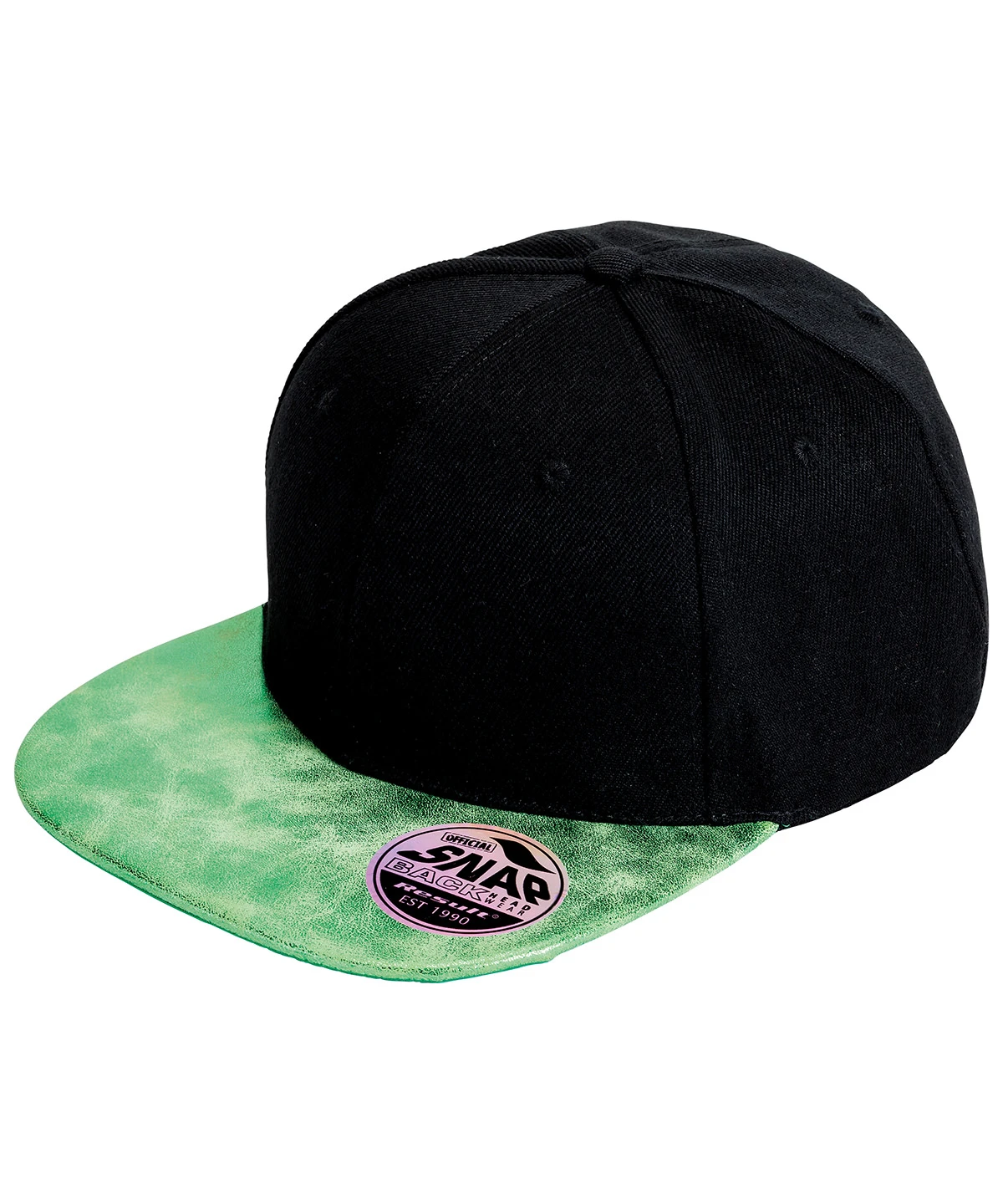 Result Headwear Bronx glitter flat peak snapback cap