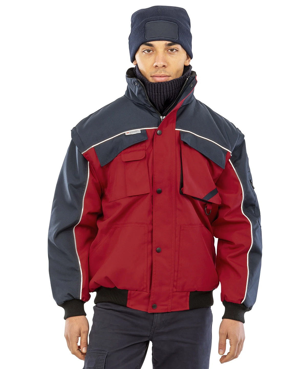 Result Workguard Work-Guard zip sleeve heavy-duty pilot jacket