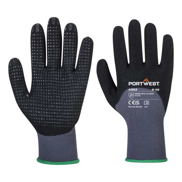 Portwest Grip 15 Nitrile Sandy 3/4 Palm Dotted Glove