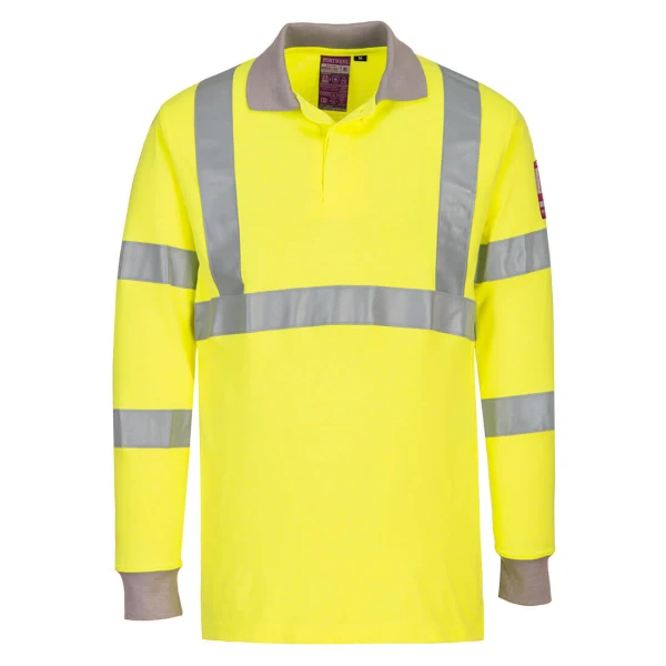 Portwest Modaflame Knit Hi-Vis FR Long Sleeve Polo Shirt