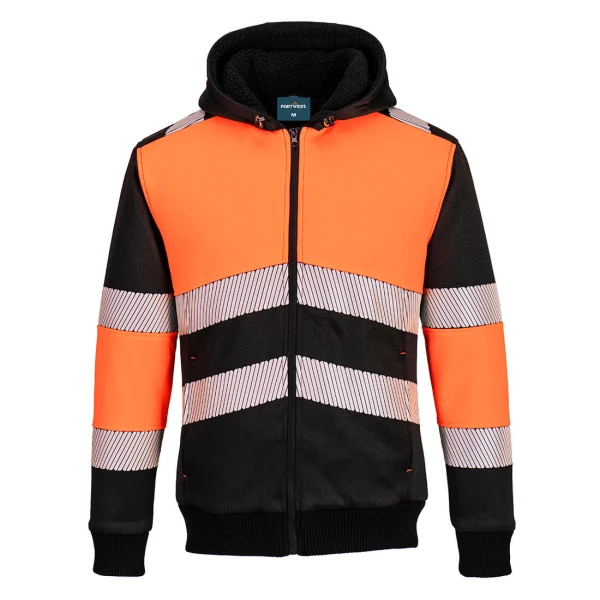 Portwest PW3 Hi-Vis Zipped Class 1 Winter Hoodie