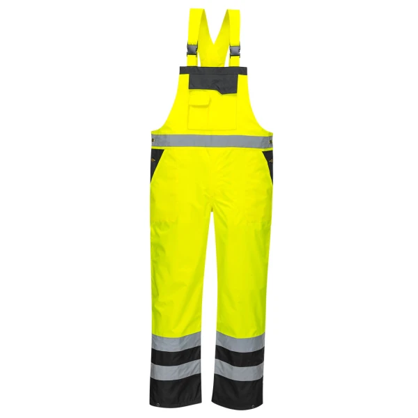 Portwest Hi-Vis Breathable Contrast Rain Bib and Brace