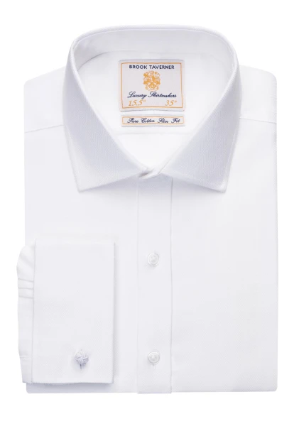 Brook Taverner Prato Slim Fit Shirt Cotton Herringbone