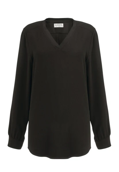 Brook Taverner Como V-Neck Crepe de Chine Blouse