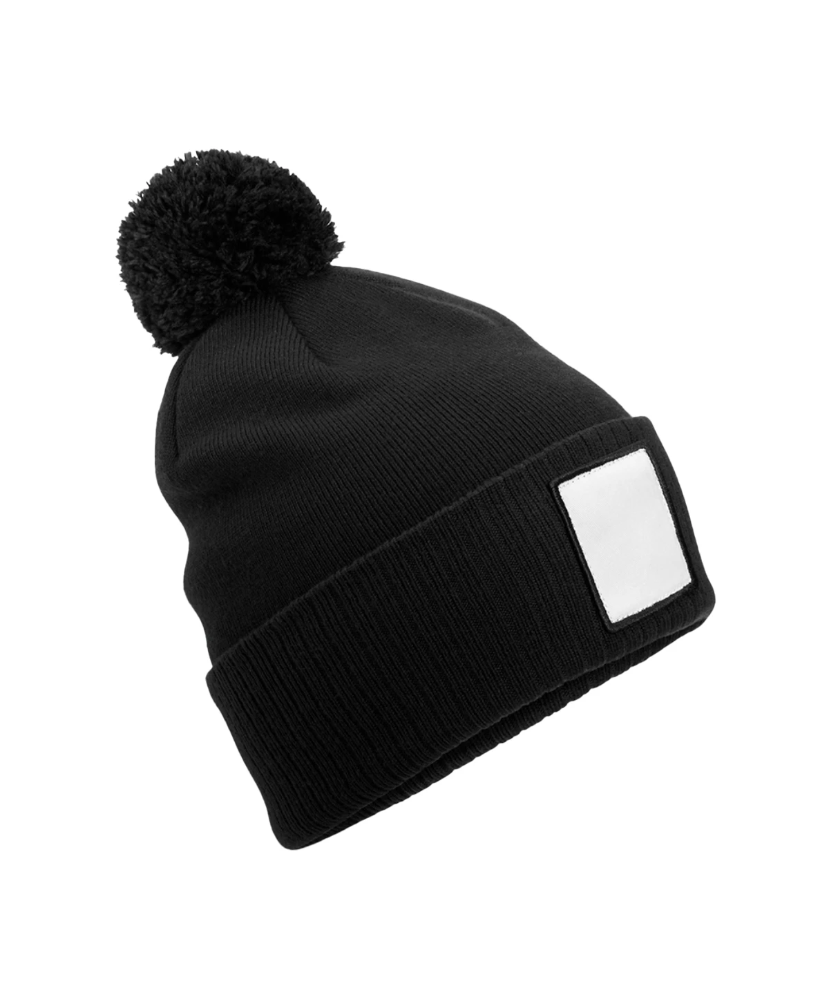 Beechfield Appliqué patch pom beanie