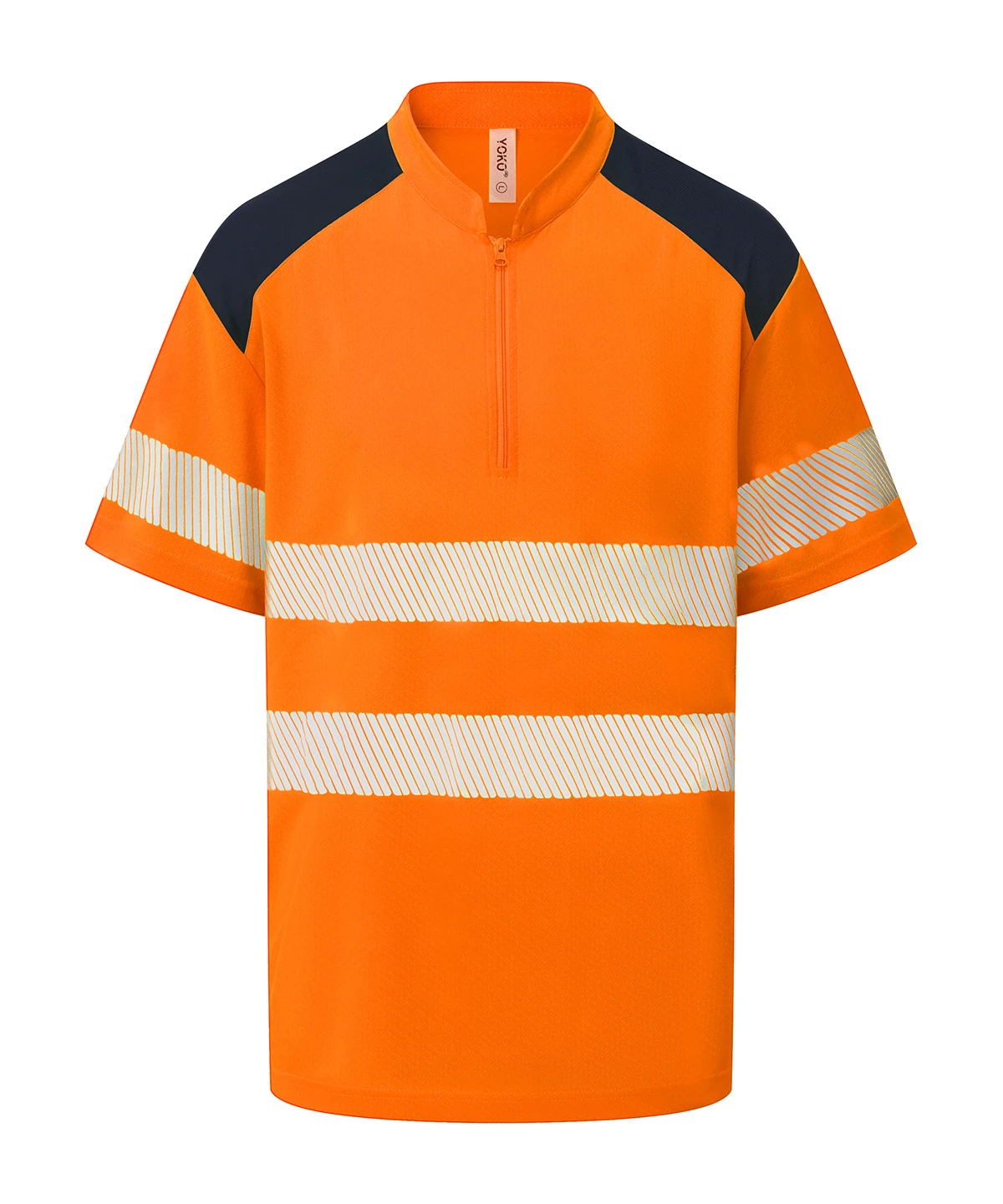 Yoko Hi-vis mandarin collar zip neck comfort trim polo (HVJ230)