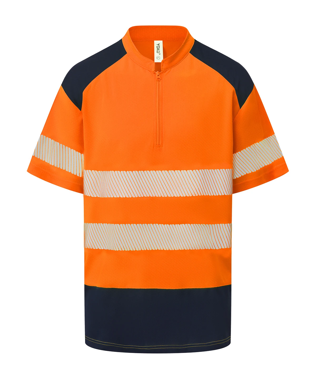 Yoko Hi-vis mandarin collar zip neck comfort trim polo (HVJ230)