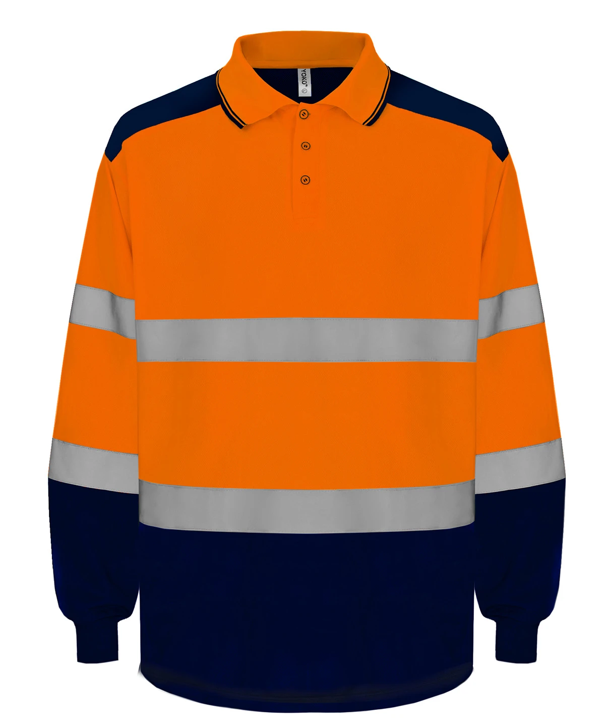 Yoko Hi-vis two-tone long sleeve polo (HVJ330)