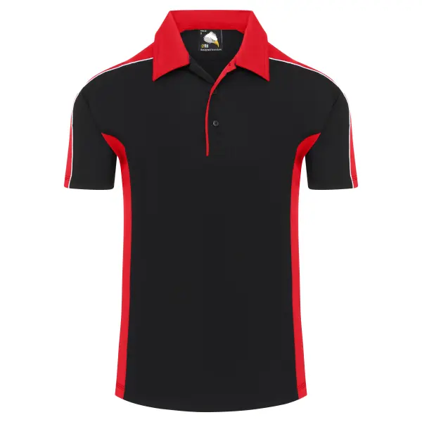Revolution Race Cars Orn Avocet Wicking Poloshirt 1198: Black/Red