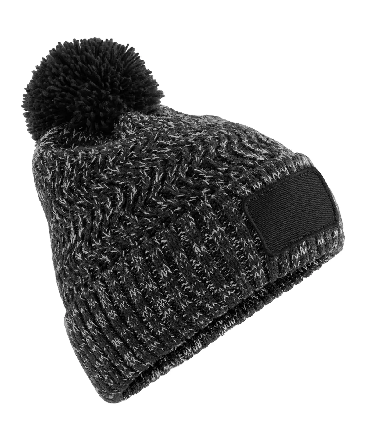 Beechfield Ramble patch pom-pom beanie