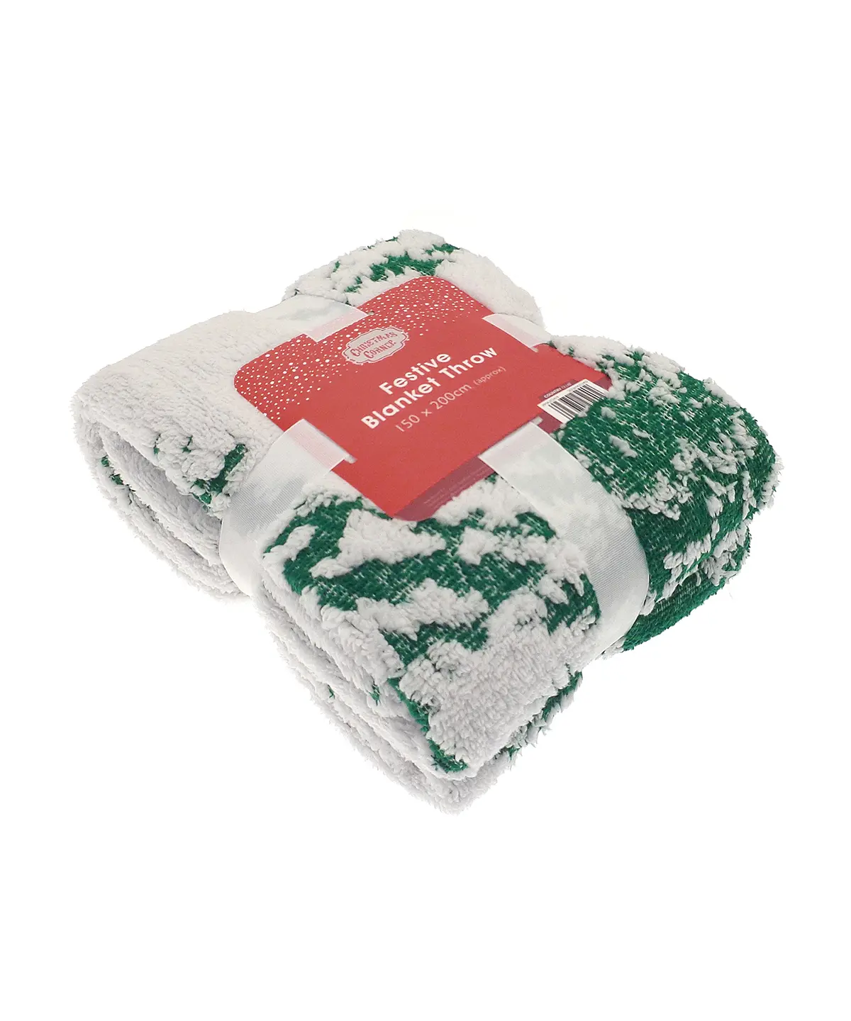 Ribbon Christmas tree jacquard sherpa throw