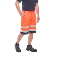 Man wearing orange hi-vis shorts