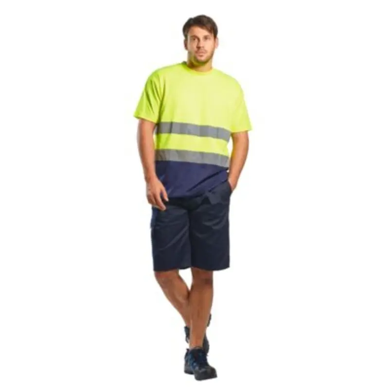 Man wearing hi-vis t-shirt 