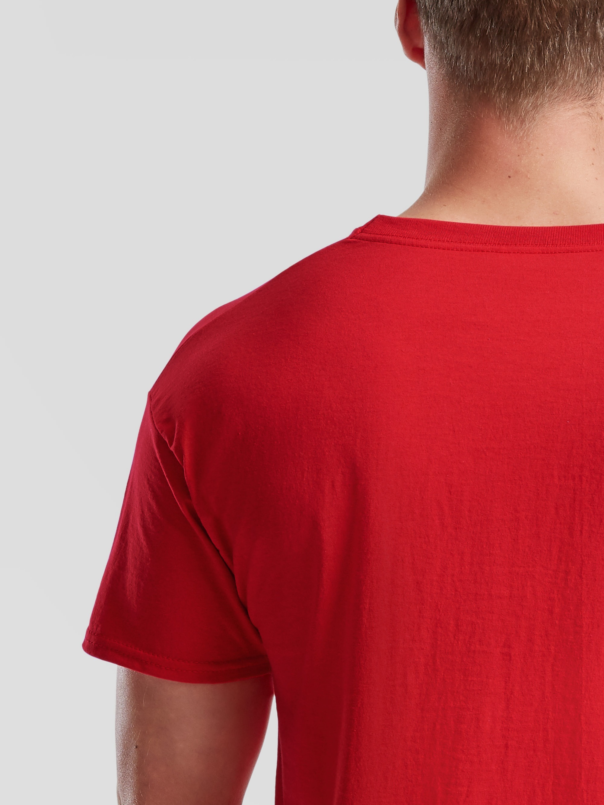 Red t-shirt with twin needle stitching 