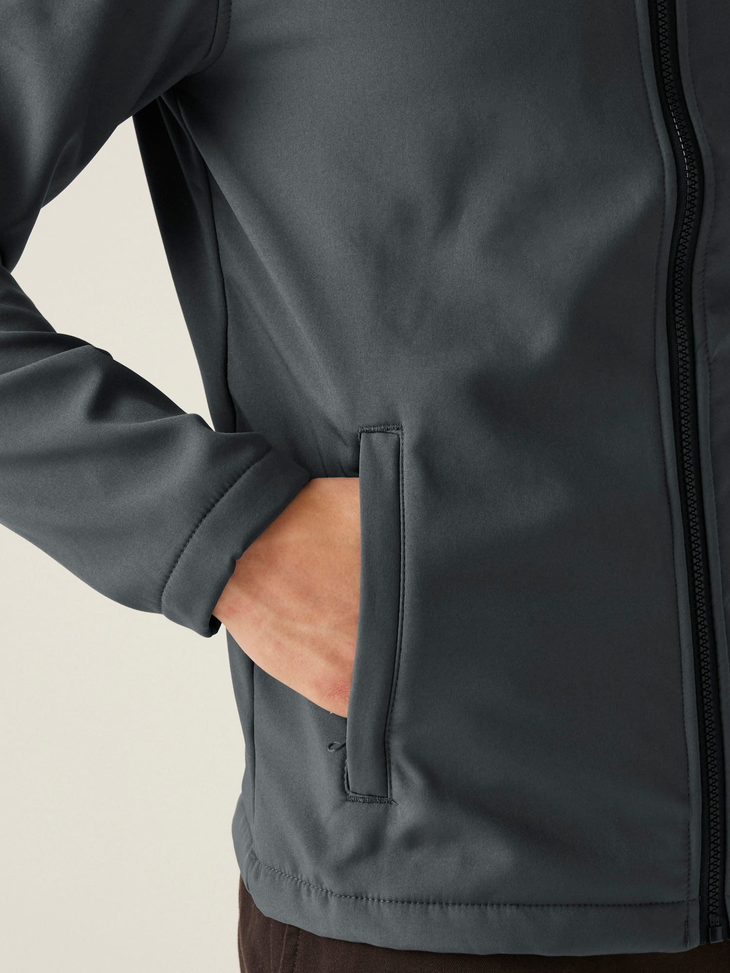 Grey jacked with 2 zipped lower pockets