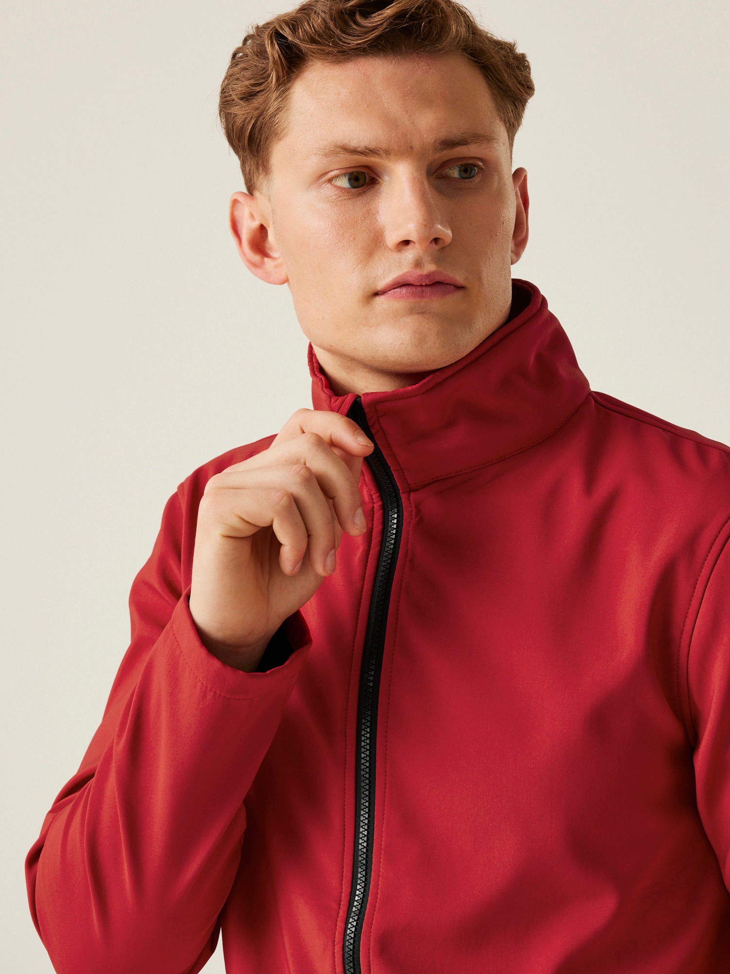 Red jacket with Inner zip guard 