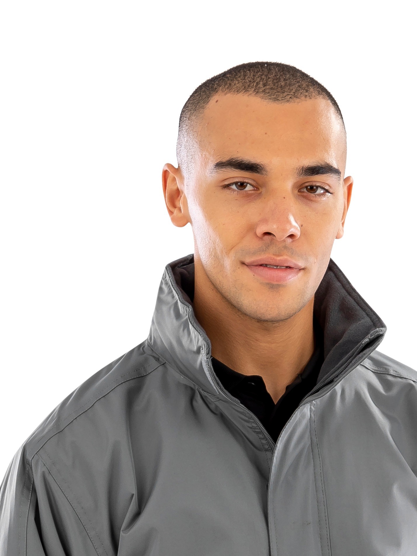 Grey Jacket with Fold away hood 