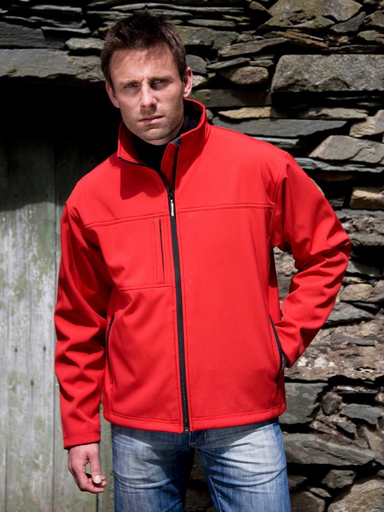 Red jacket with fashionable shaped longer back 