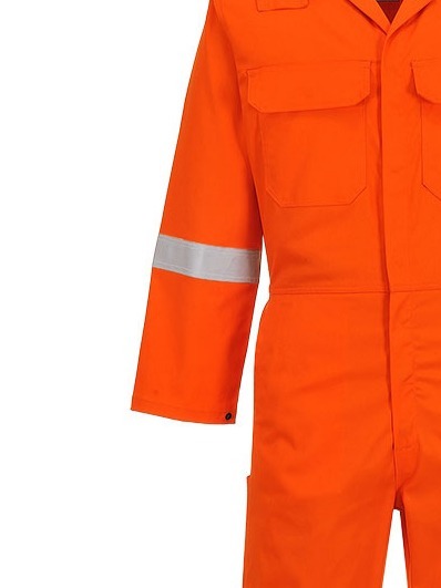orange coveralls with Stud adjustable cuffs 