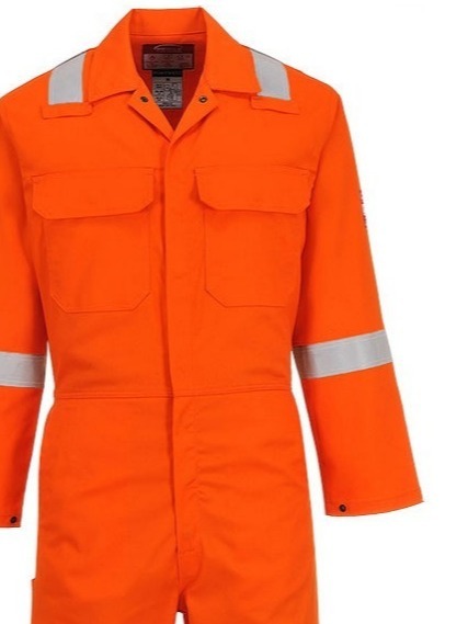 Orange coveralls with Reflective tape